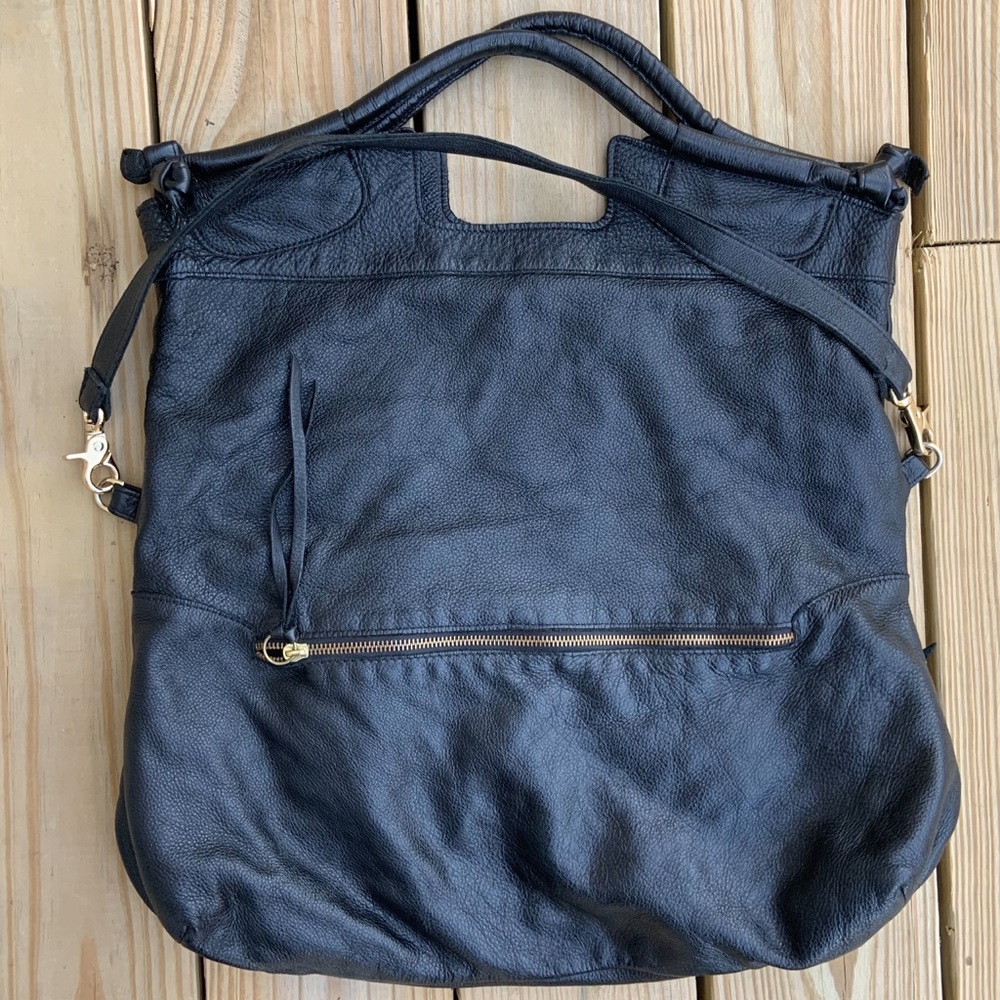 Anna Corinna Mid City Large Tote Foldover Leather Shoulder Bag Purse Handbag